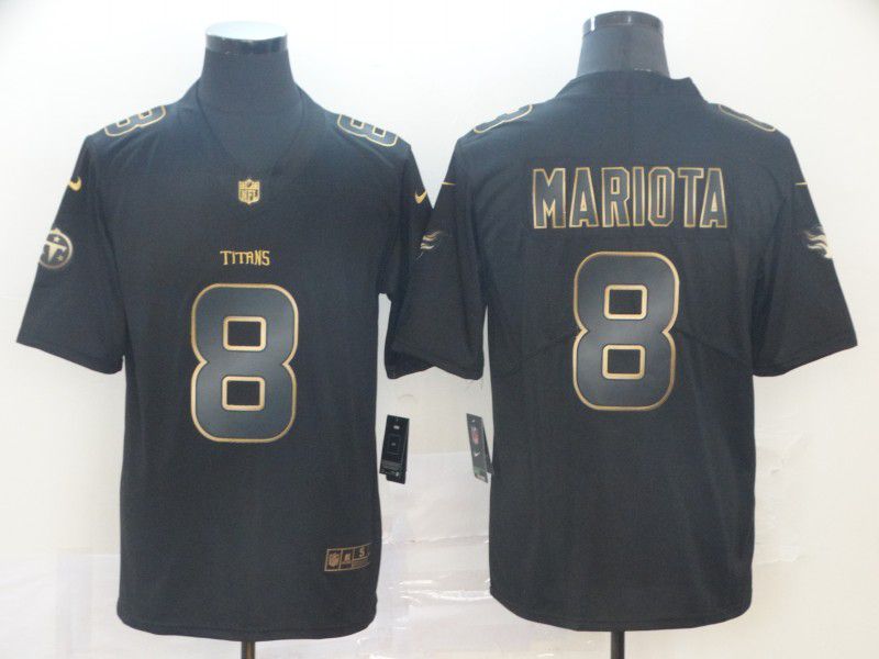 Men Tennessee Titans 8 Mariota Nike Black Smoke Fashion Limited Jersey